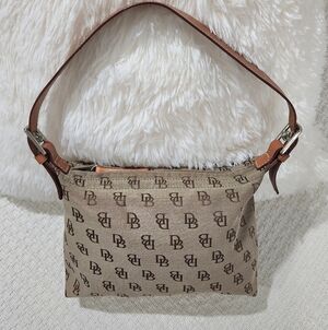 Dooney & Bourke Y2K DB Monogram Signature Canvas Handbag Pochette style EUC